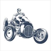 Vintage Race Car Driver Illustration in Retro Style vector
