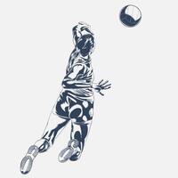 Volleyball player jumping to catch the ball vector