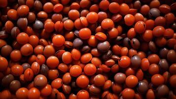 A vibrant, close-up view of a red ball pit. photo