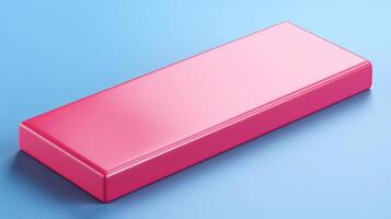 Pink rectangular block on a blue background. photo