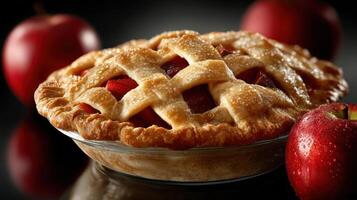 Apple pie with lattice photo