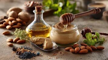 Almond butter and honey photo