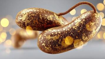Detailed textured object with a root, bokeh background. photo