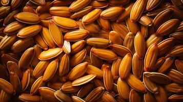 Pile of roasted sunflower seeds, close-up view. photo
