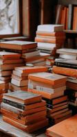 A pile of books photo