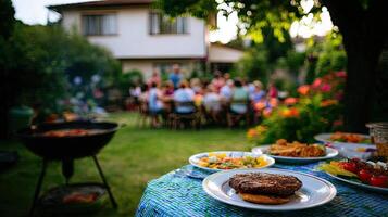 A table with food on it photo