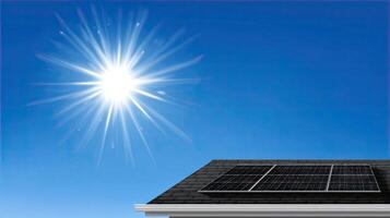 Solar panels on the roof of a house photo