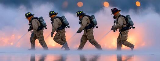 Firefighters in action photo