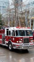 A fire truck on the street photo