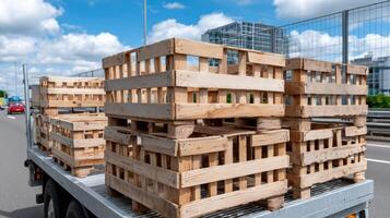 Wooden crates on a truck photo