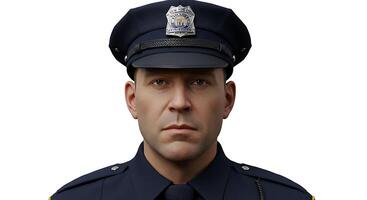 A police officer in uniform with a hat photo