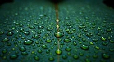 A close up of water droplets on a leaf photo