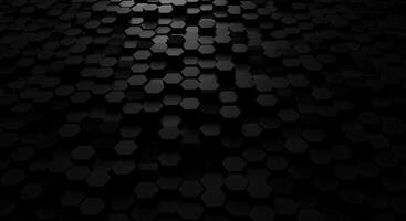 Black hexagonal background with a light shining through photo