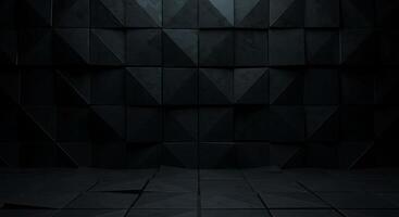 Black abstract background with geometric shapes photo