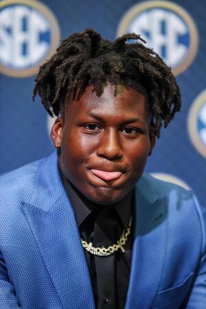 Texas Longhorns linebacker Anthony Hill Jr. answers questions from the media during SEC Media Days at Omni Atlanta Hotel. editorial_image
