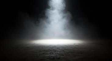 A light shining through a cloud of smoke photo
