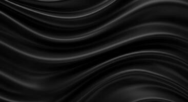 Black silk fabric background with waves photo
