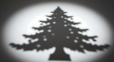 A shadow of a christmas tree is shown in the light photo