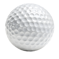 A detailed close up of a white golf ball with dimples isolated on transparent background png