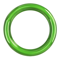 Shiny green ring with reflective surface and smooth curves isolated on transparent background png