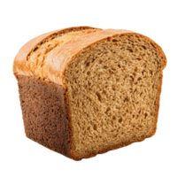 Freshly baked loaf of whole wheat bread with a golden brown crust and airy crumb isolated on transparent background png