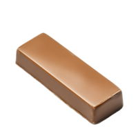 A single rectangular milk chocolate bar with a smooth glossy surface isolated on transparent background png