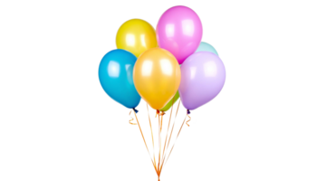 Pastel Balloons Bunch Isolated on White and Transparent Background, Party Celebration png