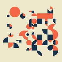 Abstract Geometric Pattern in Orange and Blue vector