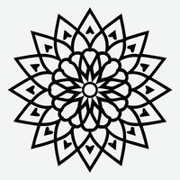 art of intricate black mandala design with floral elements vector