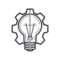 a lightbulb and a mechanical gear into a single png