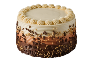 The cake has a vanilla and chocolate ombre design png