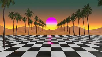 80s Beach Background video