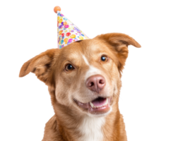 Party with a joyful dog in a fun party hat png