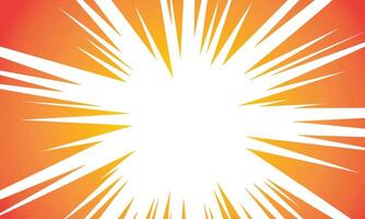 Dynamic Comic Book Radial Burst Background Pattern Texture pop art in Orange Silhouette Illustration. vector