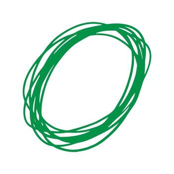 Hand drawn overlapping multiple Green lines circle, Hand drawn Multiple oval shape strokes overlapping each other, Illustration. vector