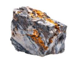 Natural stone with orange and gray mineral streams for design png