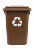brown recycle bin . brown bin for recycling trash isolated. brown garbage bin isolated on transparent background for waste sorting visuals png