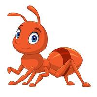 Cartoon ant isolated on white background vector