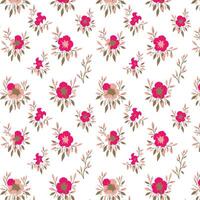 Set of four green and beige floral patterns with flowers and leaves vector