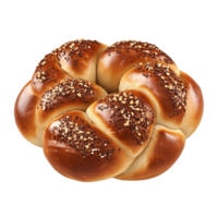 Isolated Finnish pulla bun with sweet topping on a clean png