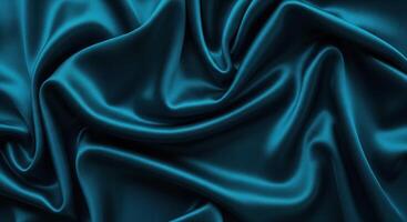 A close up of a blue satin fabric photo
