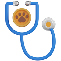 3d render Stethoscope with Paw Print png
