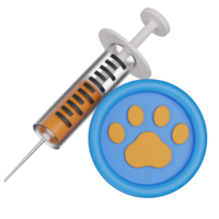 3D Render of Pet Vaccination icon png