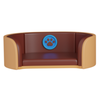 3D render Dog Bed with Paw Print Emblem icon png