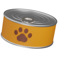 3d render Canned Cat Food with Paw Print Illustration png