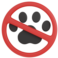 3d render No Pets Allowed Sign png