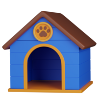 3d render Dog House with Paw Print icon png