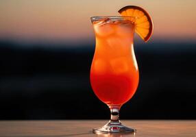 A glass of orange juice photo