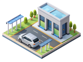 A car is parked in front of a building png