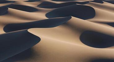 A desert with many sand dunes photo